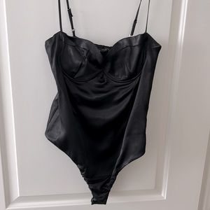 Brand new Zara satin bodysuit black